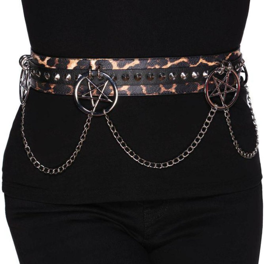 🆕Killstar"Feline Fancy" Pentagram Leopard Belt - Picture 9 of 11